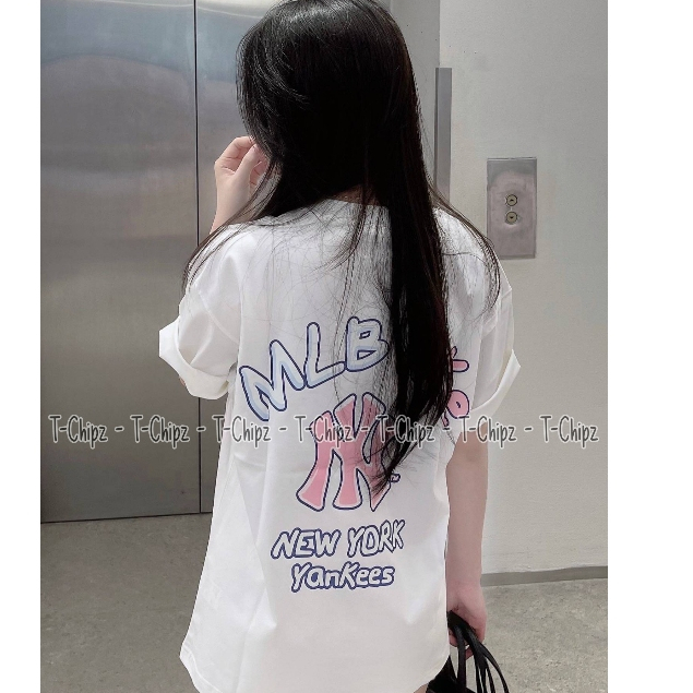 Áo thun NY YANKEES Nam Nữ Xanh Hồng Tchipz Form Rộng Chất Liệu Cotton 250gsm Cao Cấp Full Tag Mac | BigBuy360 - bigbuy360.vn