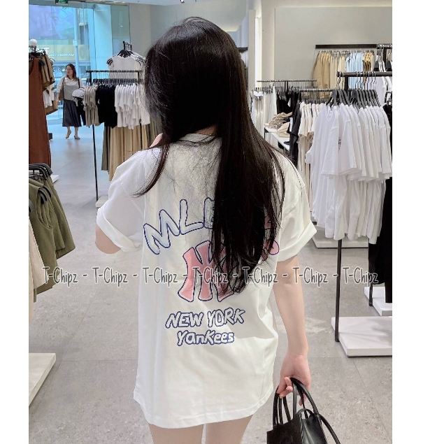 Áo thun NY YANKEES Nam Nữ Xanh Hồng Tchipz Form Rộng Chất Liệu Cotton 250gsm Cao Cấp Full Tag Mac | BigBuy360 - bigbuy360.vn