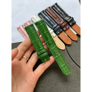 Dây da bò đồng hồ màu xanh lá cây chính hãng Tây Ban Nha 100%