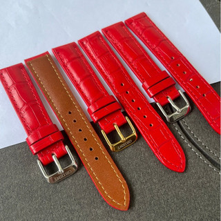 Dây da bò đồng hồ có vân màu đỏ chính hãng Tây Ban Nha