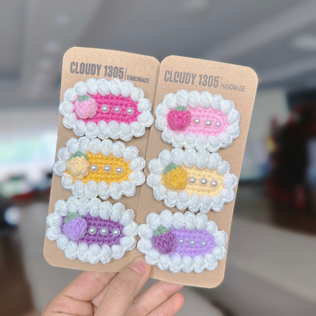 Kẹp mái len cute cho bé made by Cloudy's Mami