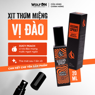 Xịt Thơm Miệng Kissing Spray Wolf ON Hương Juicy Peach Vị Đào Mọng Ngọt Ngào Thơm Mát Sảng Khoái Nhỏ Gọn 20ml