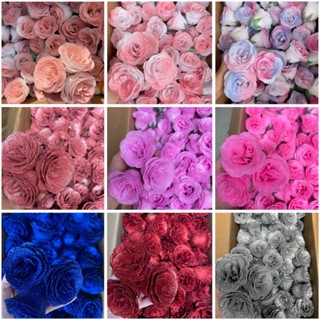 Set 30 Bông Hoa Nhũ Hàng Trung Đẹp, Bông Hoa Sáp Phủ Kim Tuyến Loại 1