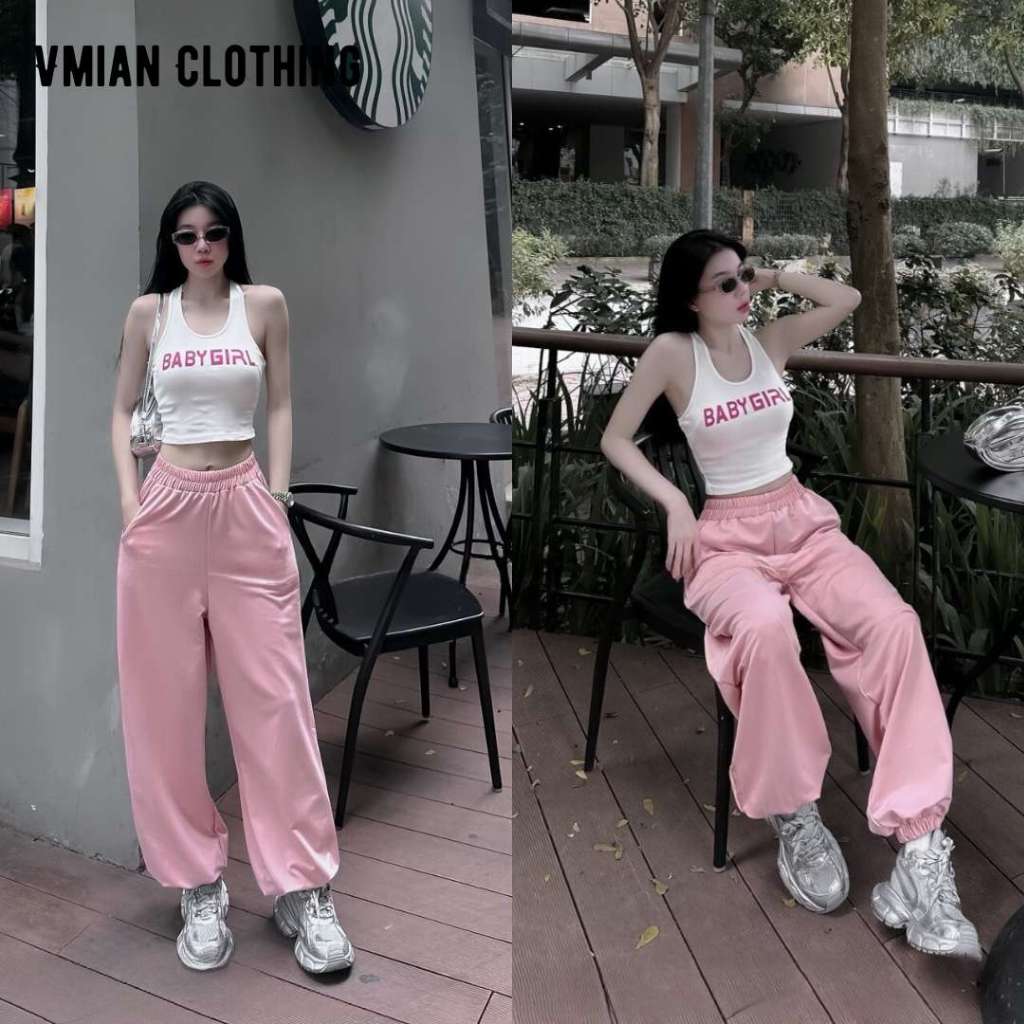 Set Đồ Bộ Áo Croptop Quần Cạp Chun Baby Girl - Vmian Clothing.