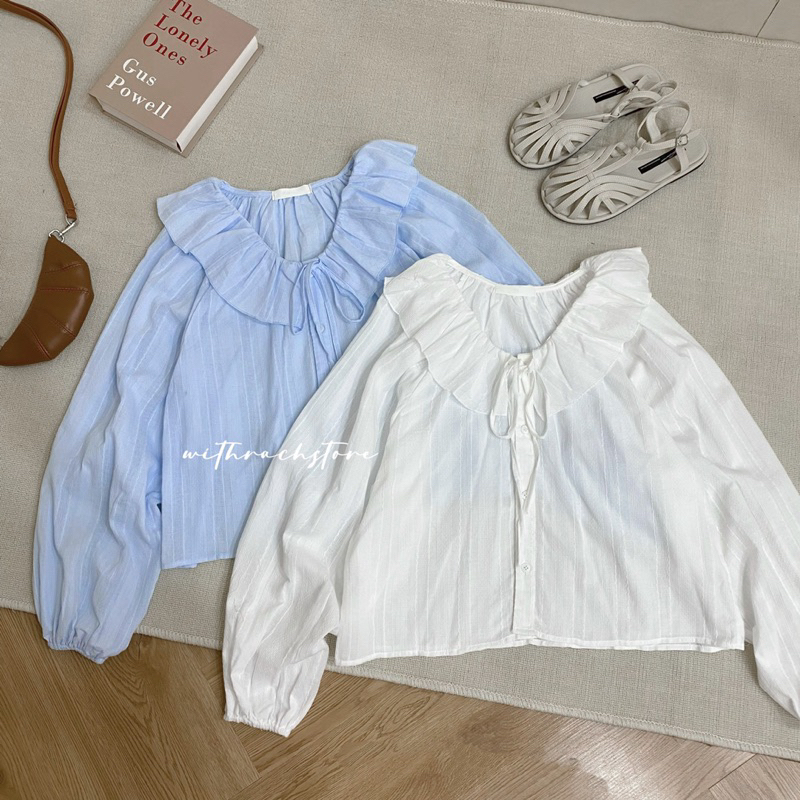 [RÁCH STORE] Áo Kiểu - Cổ Bèo - Cột Nơ - Tay Dài Bo