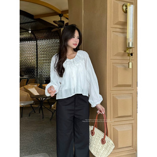 [RÁCH STORE] Áo Kiểu - Cổ Bèo - Cột Nơ - Tay Dài Bo