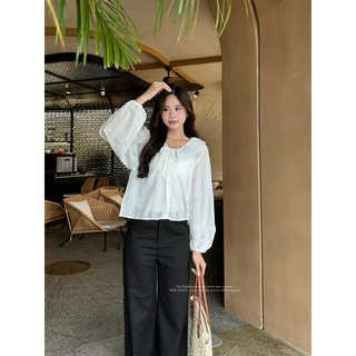 [RÁCH STORE] Áo Kiểu - Cổ Bèo - Cột Nơ - Tay Dài Bo