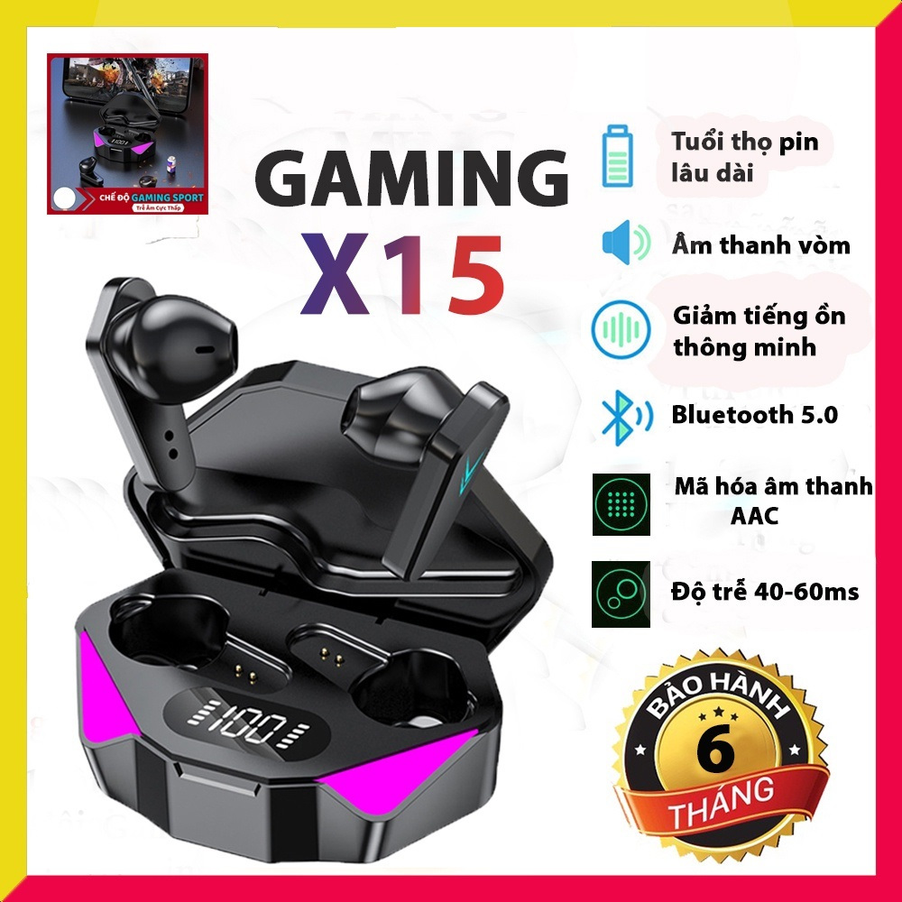 Tai nghe Bluetooth X15 Pro Bluetooth 5.2 có mic, kháng nước iPx7