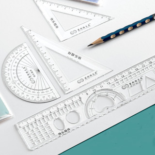 Bộ ê ke thước kẻ 4 món bằng nhựa