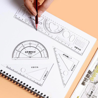 Bộ ê ke thước kẻ 4 món bằng nhựa
