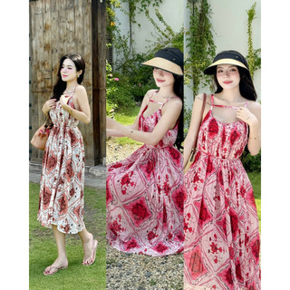 [Maxi] Đầm maxi suông hoạ tiết dập ly - Nhà Lỳ Có Maxi