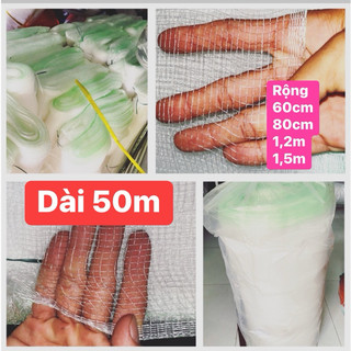 [combo dài 50m] Lưới rọ trắng Lưới cước trắng thưa rào chắn Khổ rộng 60cm-80cm-1,2m -1,5m