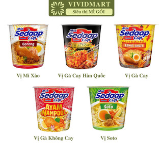 [LY LẺ] - SEDAAP - Mì ly Sedaap 5 vị: gà cay Hàn Quốc, mì xào, gà cốt chanh soto, gà cay, gà không cay (75g - 85g/ly)
