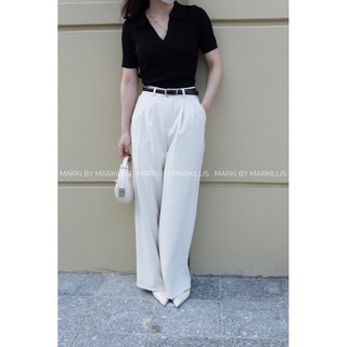 Marki/ áo len tăm cổ polo cộc tay