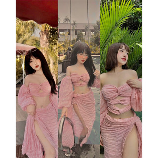Sét bikini xốp 3 món V2 - Maxi ngọc lan