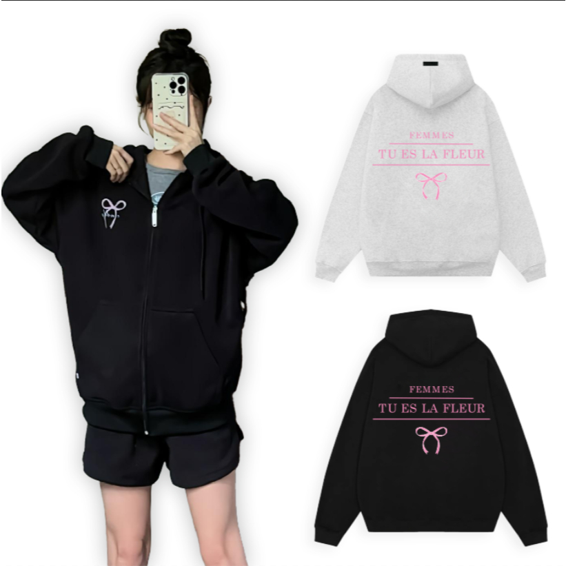 Cinddy Studio Áo khoác hoodie zip Ballet core nam nữ local brand hot trend KI019 Top Có Túi