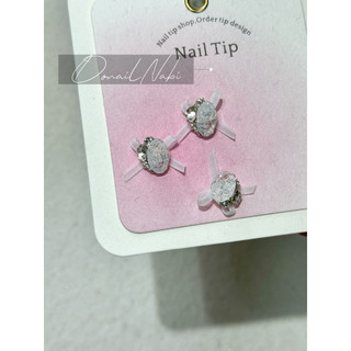 Charm đá mix nơ charm bướm đính móng