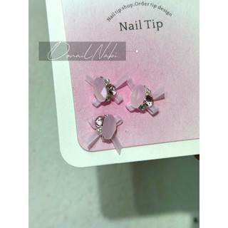 Charm đá mix nơ charm bướm đính móng