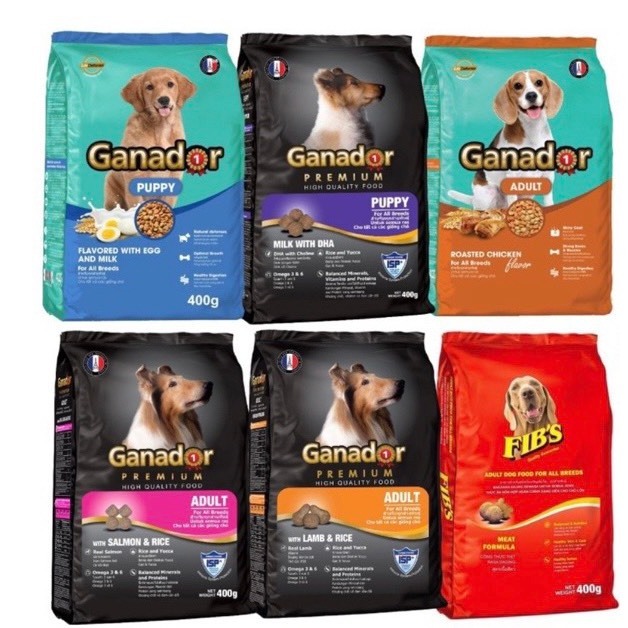 (400g) Hạt Cho Chó Ganador Túi 400g - Hạt Ganador Đầy Đủ Vị Cho Mọi Lứa Tuổi