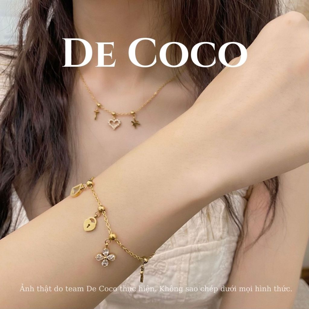 Dây chuyền, vòng tay, lắc chân nữ charm treo Just Me DECOCO ACC titan không đen gỉ ( Kèm Túi Hộp Thiệp ) | BigBuy360 - bigbuy360.vn