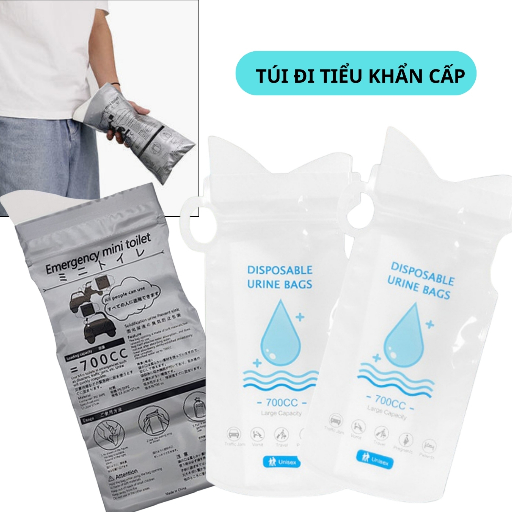 Túi đi tiểu khẩn cấp chống rò rỉ dùng một lần 700cc cho người lớn và trẻ em khi đi du lịch