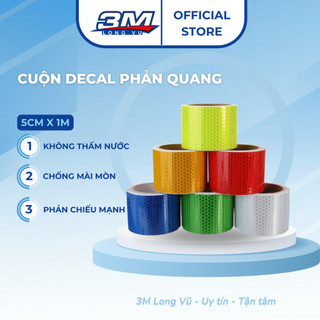 Decal dán phản quang bản rộng 5cm - 3M LongVu