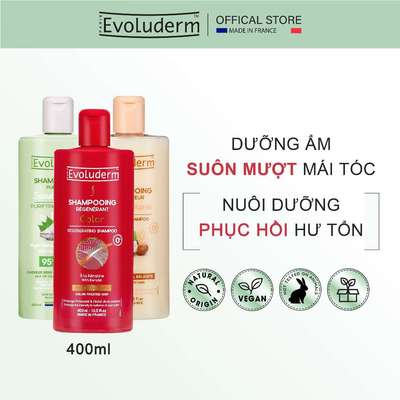 Dầu gội không silicon Evoluderm giúp dưỡng tóc suôn mượt và phục hồi tóc 400ml (QT)