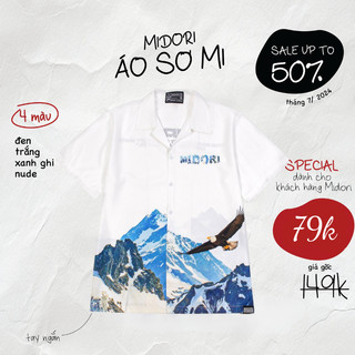 Áo sơ mi nam nữ hoạ tiết tay ngắn cổ vest uniex local brand m studio