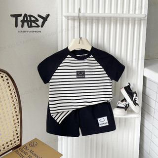  Set kẻ raglan chất cotton cao cấp thấm hút mồ hôi tốt thoáng mát thoải mái cho bé từ 9-23kg 1223B035