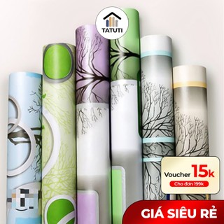 Giấy dán tường họa tiết Ô Vuông, Tròn nhiều màu, phong cách, có keo sẵn, chống thấm nước 10M x 45cm