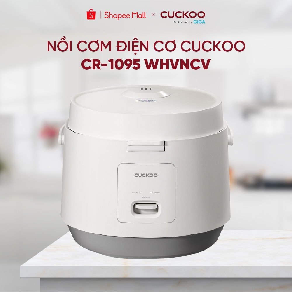 Nồi cơm điện cơ Cuckoo CR-1095 WHVNCV - Dung tích 1.8L - Lòng nồi phủ mem chống dính - Có Xửng hấp - BH 24 Tháng