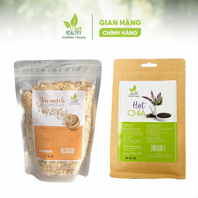 Combo Hạt Chia 500g+ Yến mạch nguyên chất 500g Viethealthy