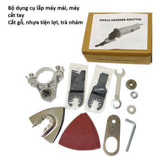 Bộ chế cắt gỗ,  chuyển máy mài thành máy cắt rung tặng kèm lưỡi cưa và đầu chà nhám
