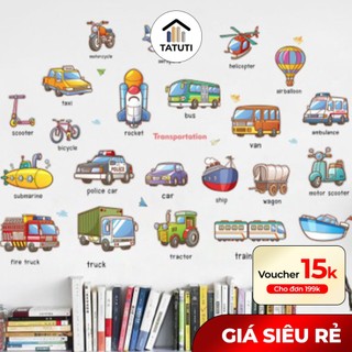Decal Dán Tường Họa Tiết Phương Tiện Giao Thông Decal Dán Tường Trang Trí Phòng Cho Bé
