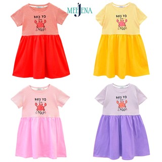 Đầm bé gái in con cua 14-38 kg MEEJENA - CHẤT LIỆU COTTON - 2104