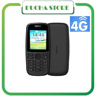 Su13 điện thoại nokia 105 4g 2024 bản 2 sim thiết kế bền bỉ, tặng kèm pin sạc mới 100%