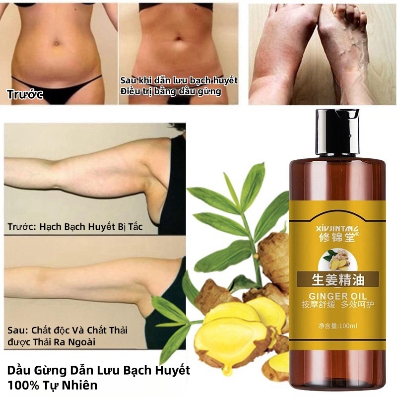 Tinh Dầu Massage body Dầu Gừng Massage Ấm, Tinh Dầu Gừng Nóng Thiên Nhiên Phù Hợp Với Mọi Loại Da, Giảm Đau Nhức