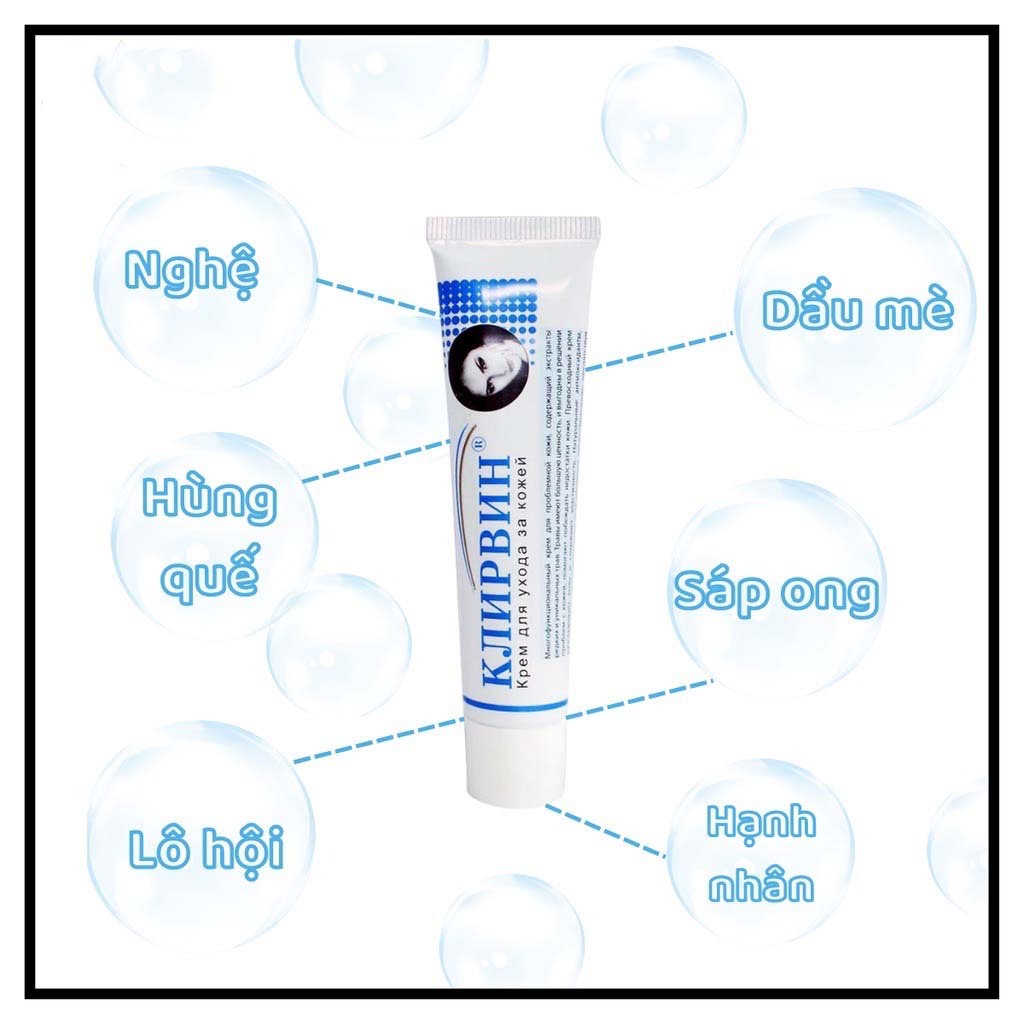 Kem sẹo Nga Klirvin giúp mờ sẹo lồi - sẹo lõm - sẹo rỗ - mờ thâm - 25gr - MA Shop