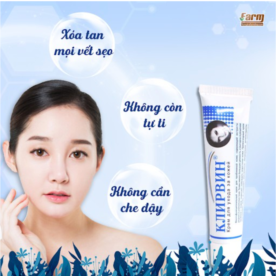 Kem sẹo Nga Klirvin giúp mờ sẹo lồi - sẹo lõm - sẹo rỗ - mờ thâm - 25gr - MA Shop