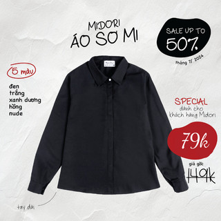 Áo sơ mi công sở nữ đẹp kiểu Hàn Quốc form rộng tay dài chất lụa cao cấp Local Brand Mi Midori