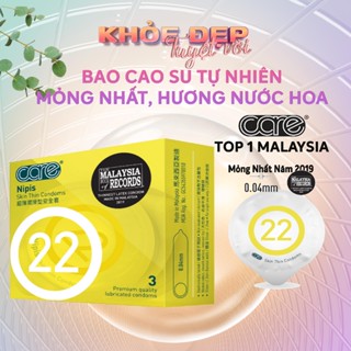 Bao cao su siêu mỏng CARE 22 - Hương nước hoa, mỏng tron ôm khít trải nghiệm thăng hoa cho cuộc yêu