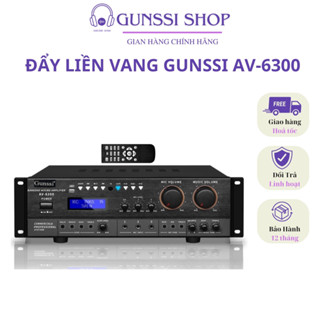 Đẩy liền vang Gunssi, amly liền vang bluetooth AV-6300 có chip chống hú DSP hát karaoke cực hay, đánh loa công suất lớn