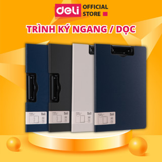 Bìa Trình Ký DELI A4 Đôi Cao Cấp, File Kẹp Giấy Học Sinh Lưu Trữ Tài Liệu Văn Phòng Sang Trọng