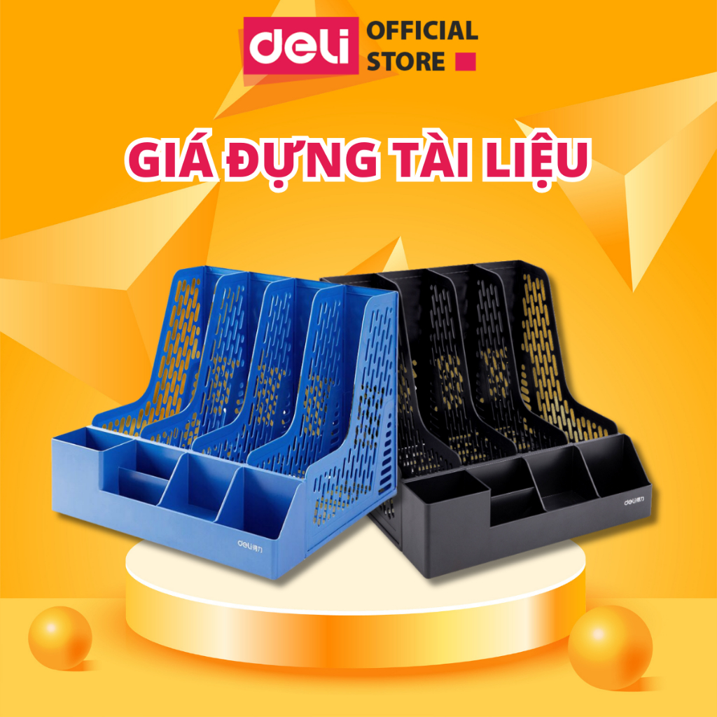 Giá Đựng Tài Liệu DELI Kệ Để Giấy Tờ Hồ Sơ Văn Phòng Chất Liệu Nhựa PP Dụng Cụ Sắp Xếp Bàn Làm Việc