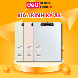 Bìa Trình Ký Nhựa A4 Deli Đơn, Bìa Kẹp Nhựa Giấy, Tài Liệu, Kẹp Hồ Sơ A4 Một Mặt, Màu Pastel