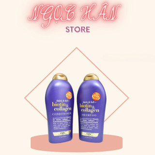 Biotin Collagen Tím - Cặp Dầu Gội Xả Biotin Collagen Tím Ogx 577ml - Giảm Gãy Rụng