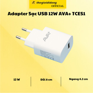 Adapter sạc usb 12w ava+ tces1 trắng
