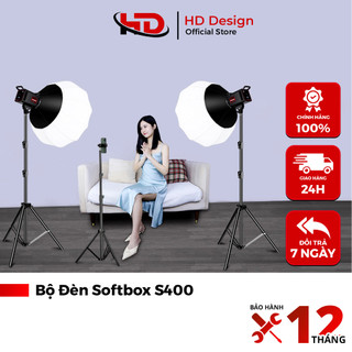 Bộ Đèn Studio Chụp Ảnh Softbox Hình Cầu - Quay Phim - Livestream chuyên nghiệp - Siêu Sáng - Chính Hãng HD Design