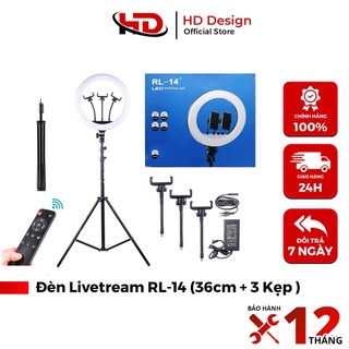 Bộ Đèn Livestream RL14 Size 36cm- Hỗ trợ Makeup Quay TikTok - Chính Hãng HD Design