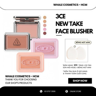 Bảng phấn má hồng 3ce new take face blusher 4.5g